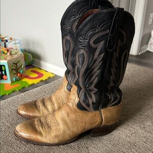Larry Mahan Brown and Black Cowboy Boots